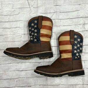 Centenario waterproof brown w/ red and blue leather stars & stripes size 13